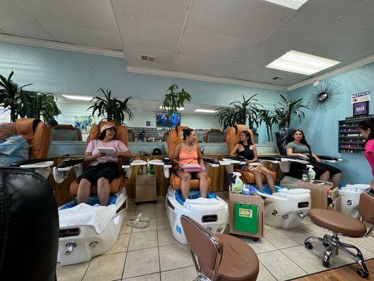 Girls getting a pedi!