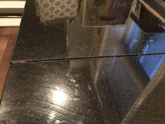 Before they came to fix our warped countertop seam