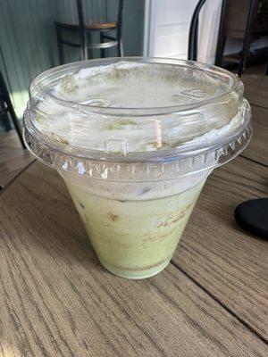 Banana bread matcha with banana bread cold foam - delicious