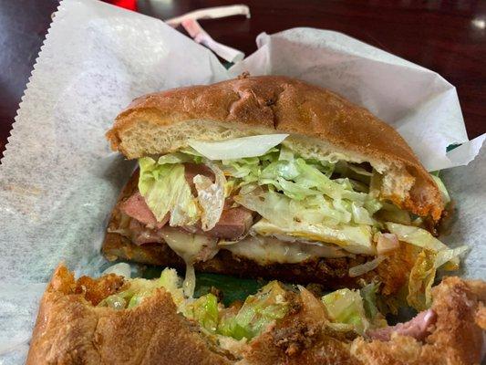 Torta Cubana; not the hot dog in the sandwich.... Maybe is something they add to their tortas