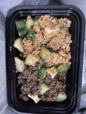 Beef, zucchini and quinoa