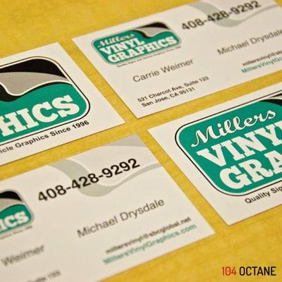 Business Card we create for our friends at Millers Vinyl Graphics.