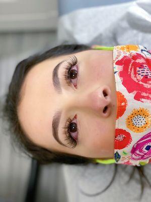 Long beautiful lashes to pair perfectly with a cute mask!