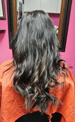 Donna bella strand by strand hair extensions and  highlights