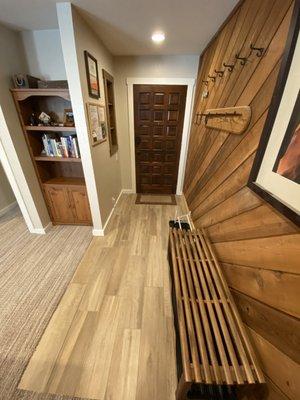 new tile entryway and new carpet.