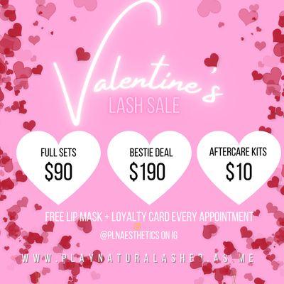 Valentines day SALE + GIVEAWAY. 

See @plnaesthetics on ig