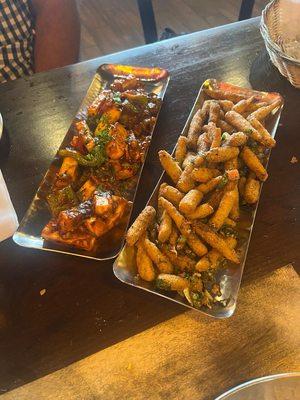 Chilli Paneer  Baby corn pepper fries