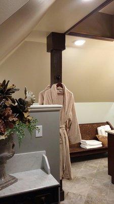 Great robes for lux bathroom.