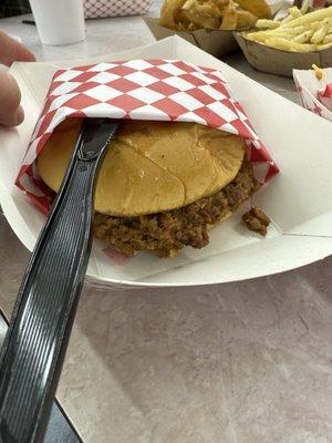 Canned bbq sandwich