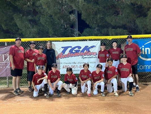 Our office manager, Tess, with our Chandler Little League team. Go Diamondbacks!