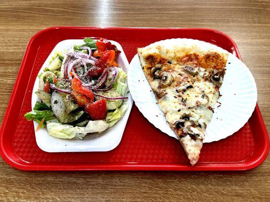 Custom Three Topping Salad and Mushroom Slice