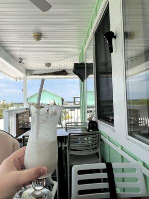 Key lime drink and patio