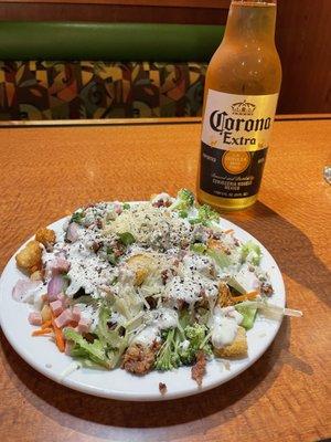 Salad and a corona