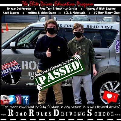 Passing drivers exam:    #congratulations  on passing your road test! Always remember, safety first! Buckle up, phone down and be aware