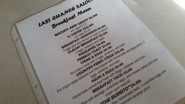 New Sunday Breakfast Menu, Same Old Shaky Service...