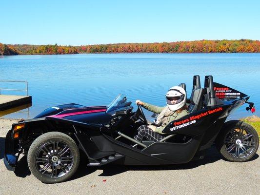 Experience Fall in the Pocono Mountains with a Polaris Slingshot rental!