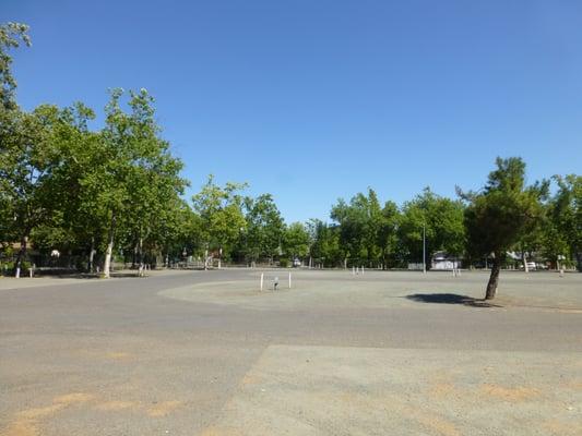 The largely empty park.