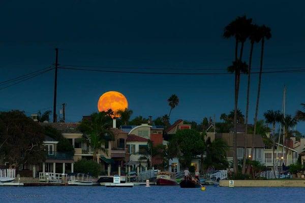 Moon coming up Belmont Shore