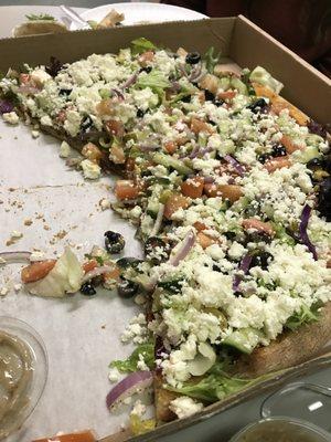 Salad Pizza with Grilled Chix and Feta