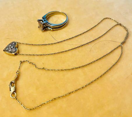 Vintage ring and necklace