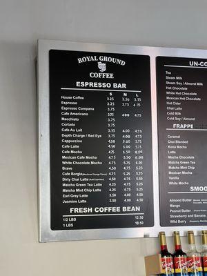 Drink Menu (September 7, 2024)