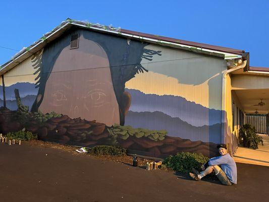 Mural in progress by Jon Murrill