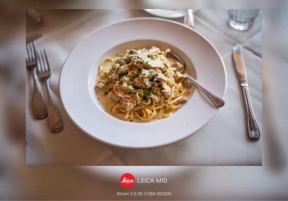 Lion's Mane Over Pasta with Champagne Sauce