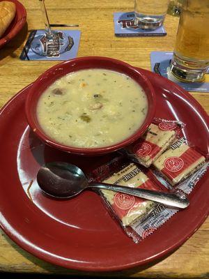 Chicken dumpling soup...yum!!