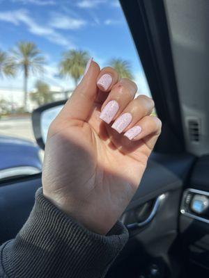 Pink short nails