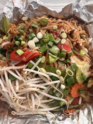 Pad Thai with beef and extra vegetables