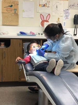 First time going to the dentist and Dr. Dinh made him so comfortable!