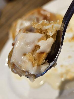 Close-up of the Cinnamon Roll. Amazingly delicious.