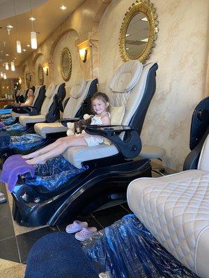 Our princess getting a princess pedi