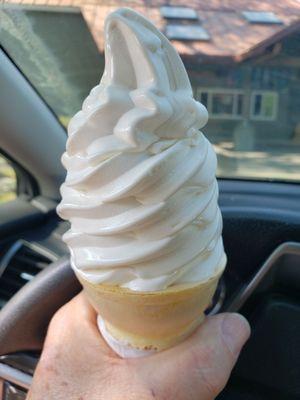 Vanilla soft serve cone