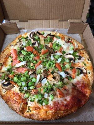 Veggie pizza no olives