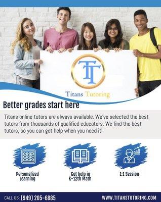 Now offering an in-person and virtual tutoring session