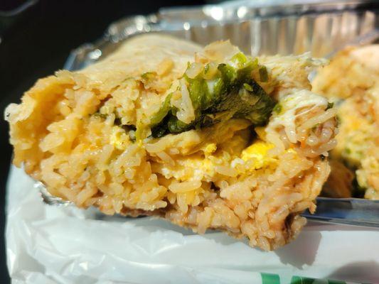 Chile Relleno burrito with two eggs added!