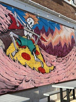 Half of the mural for Pizza Head!