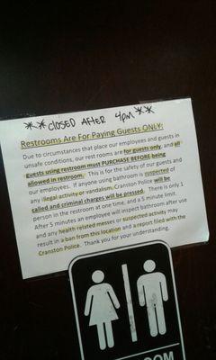 Severe bathroom restrictions