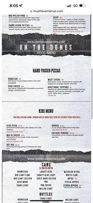 Food menu