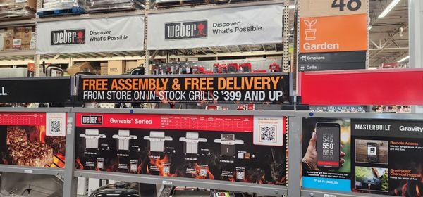 Free assembly and delivery of bbq grills