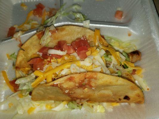 Chicken tacos ala cart. $4.50 per