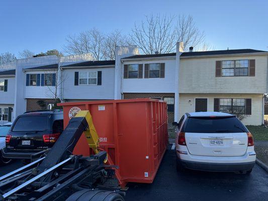 Our dumpsters can fit in tight spaces