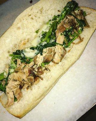 A new sandwich created by Mayor Allan Fung: Italian-Style Braised Pulled Pork, Garlic Sauteed Broccoli Rabe, and Melted Shap Provolone.