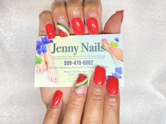 Water melon nails design