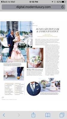 My wedding feature in CS Brides - hair color and extensions by Christie at C'Est la Vie!