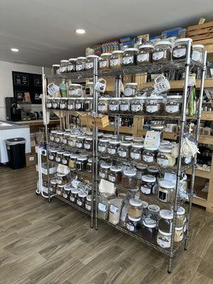 Over 100 loose leaf teas, herbs, and supplements