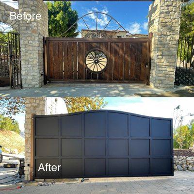 Gorgeous swing gate before and after.