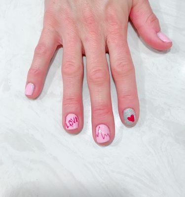 Nail design done by Yeysebell! Are you ready for the Upcoming Valentine! :)