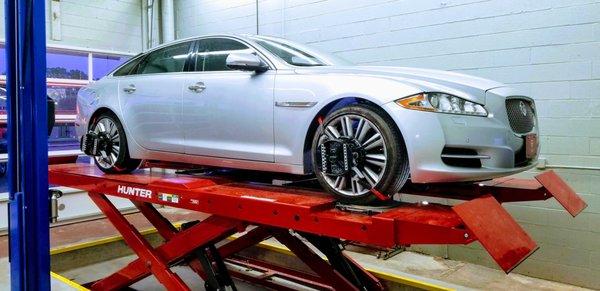 Our state of the art alignment equipment allows to service European luxury cars like Jaguars and BMW's